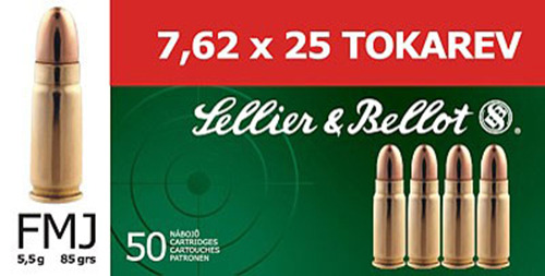 Ammunition Sellier&Bellot Pistol S&B 7.62X25 85GR FMJ 50/1500 • Model: Pistol